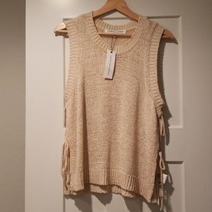 NWT beige side-tying tank top